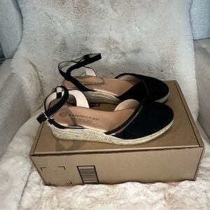 Eric Michael Black Espadrille Handmade Wedges